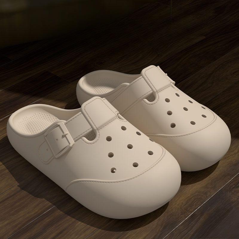 Fashion Thick Hollow Buckle Outside Women's Slippers and Ladies Sandals Designer Luxury Slides Chic Elegant 2025 Trend Eva Shoes On Sale