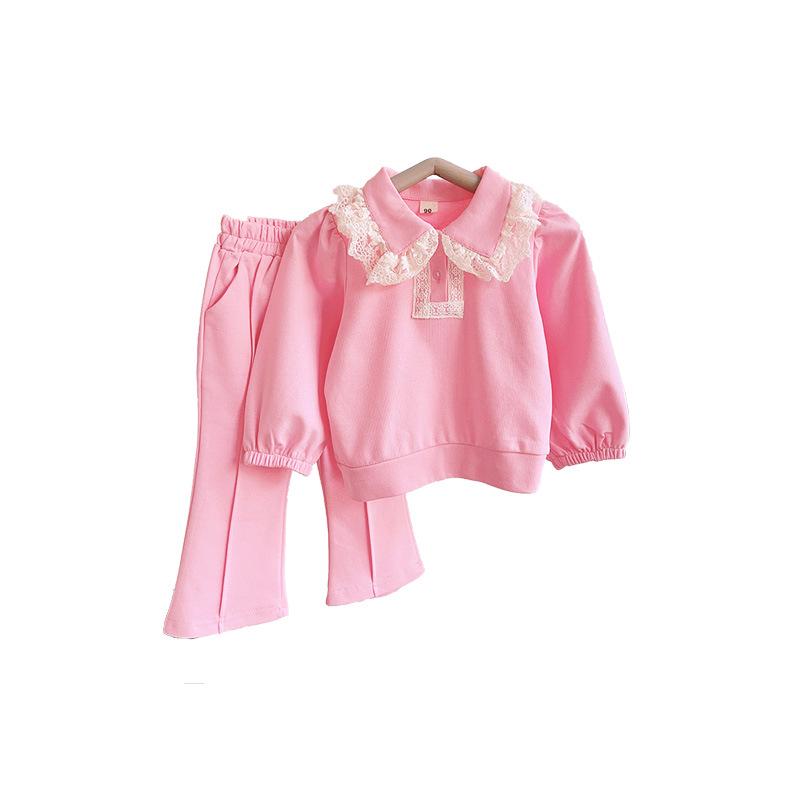 Spring-Style Baby Girl Babydoll Top & Long Pants Set