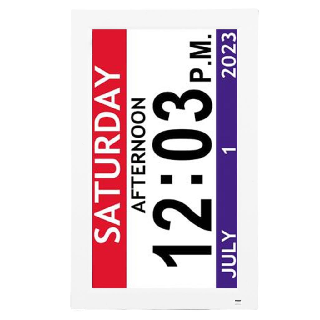 7 Inch Digital Clock with 12 Alarms, Unabridged Calendar Clock for the Eld ly and Ev yone, Auto Dimming, Am ica Large Display Clock with