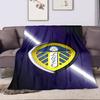 Leeds United Badge Design Patterned flannel blanket perfect for the bedroom living room, sofa, or a little nap