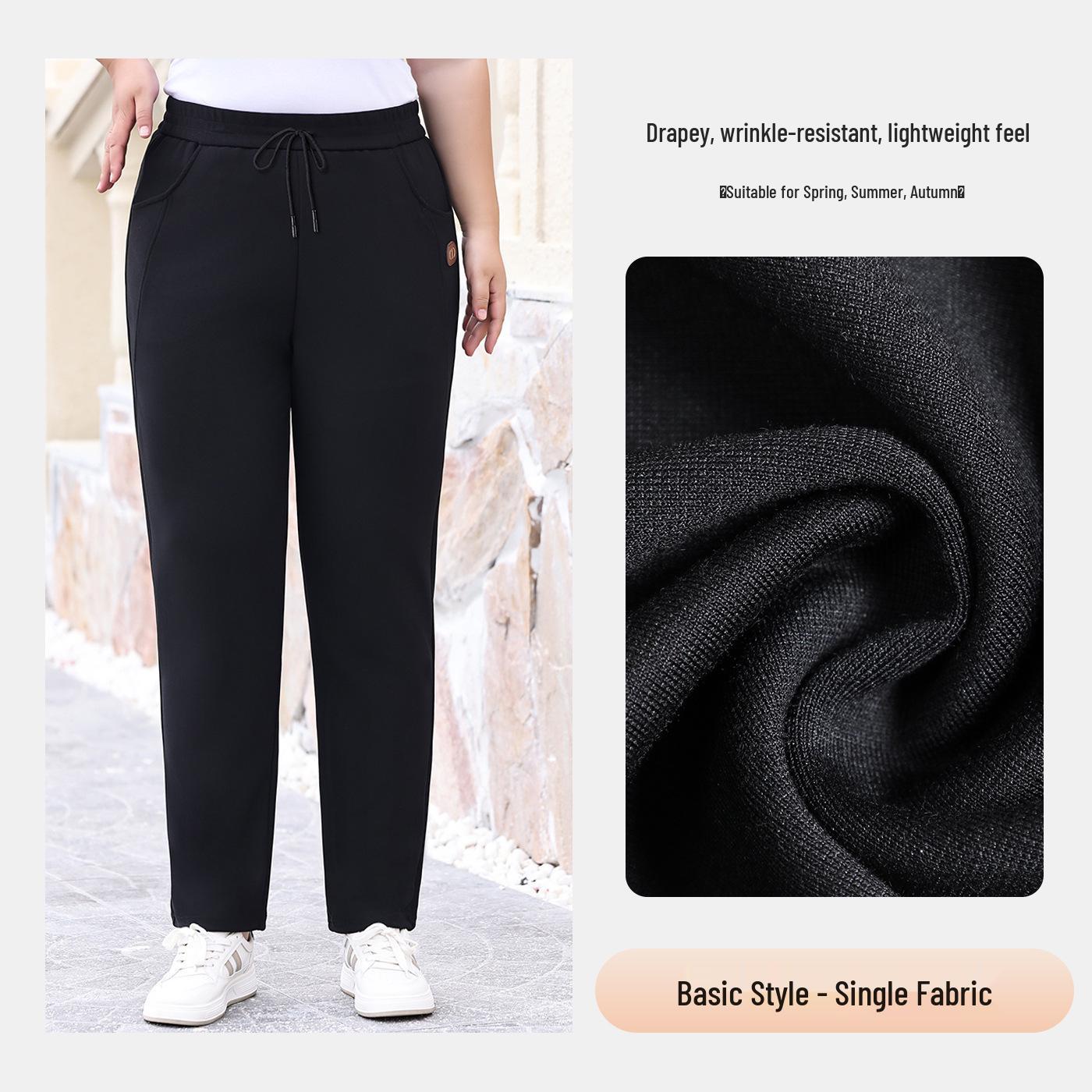 

Women s Plus Size Casual Summer Pants - Grandma Style, Middle-aged, Plus Velvet, Straight Leg 5XL [170-190 Jin]