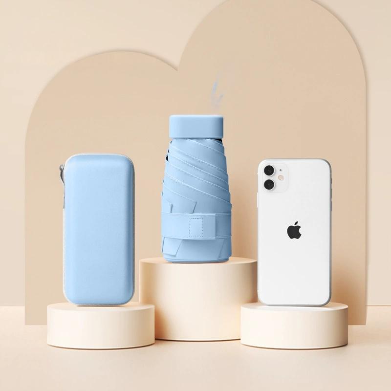 Mini Sun Protection 50+Uv Protection Capsule Rain Dual-Purpose Umbrella Folding Umbrella High-End Female Sun 50% Fold Umbrella