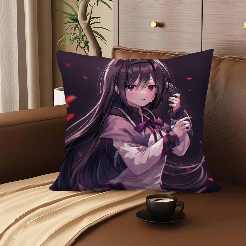 Funny Anime New Puella Magi Madoka Magica Pillow Case Fashion Square Pillowcase Bedroom Sofa Room Ins Decoration Leisure Cushion