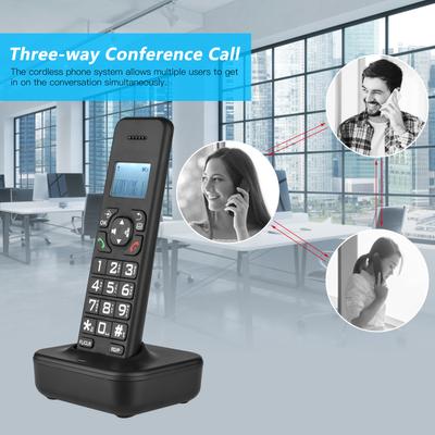 D1102B Cordless Phone Caller IDCall Waiting 1.6 Inch Backlight LCD 3 Lines Screen Display