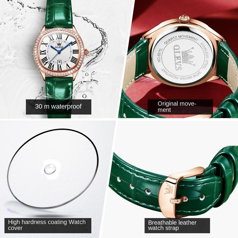 OLEVS Brand Watch Barrel-shaped Diamond-encrusted Shi Ying Ladies Watch Ladies Watch