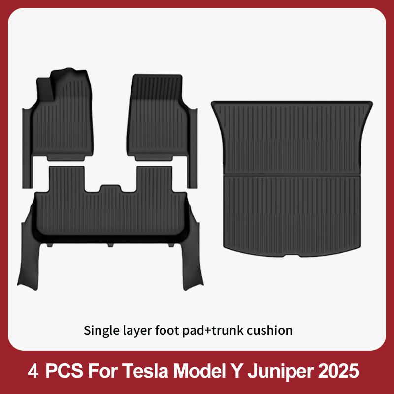 Tappetini per Tesla Model Y Juniper 2025-2026 Premium/Performance Rivestimento Pavimento in TPE & Accessori Copri Soglia Porta Completo
