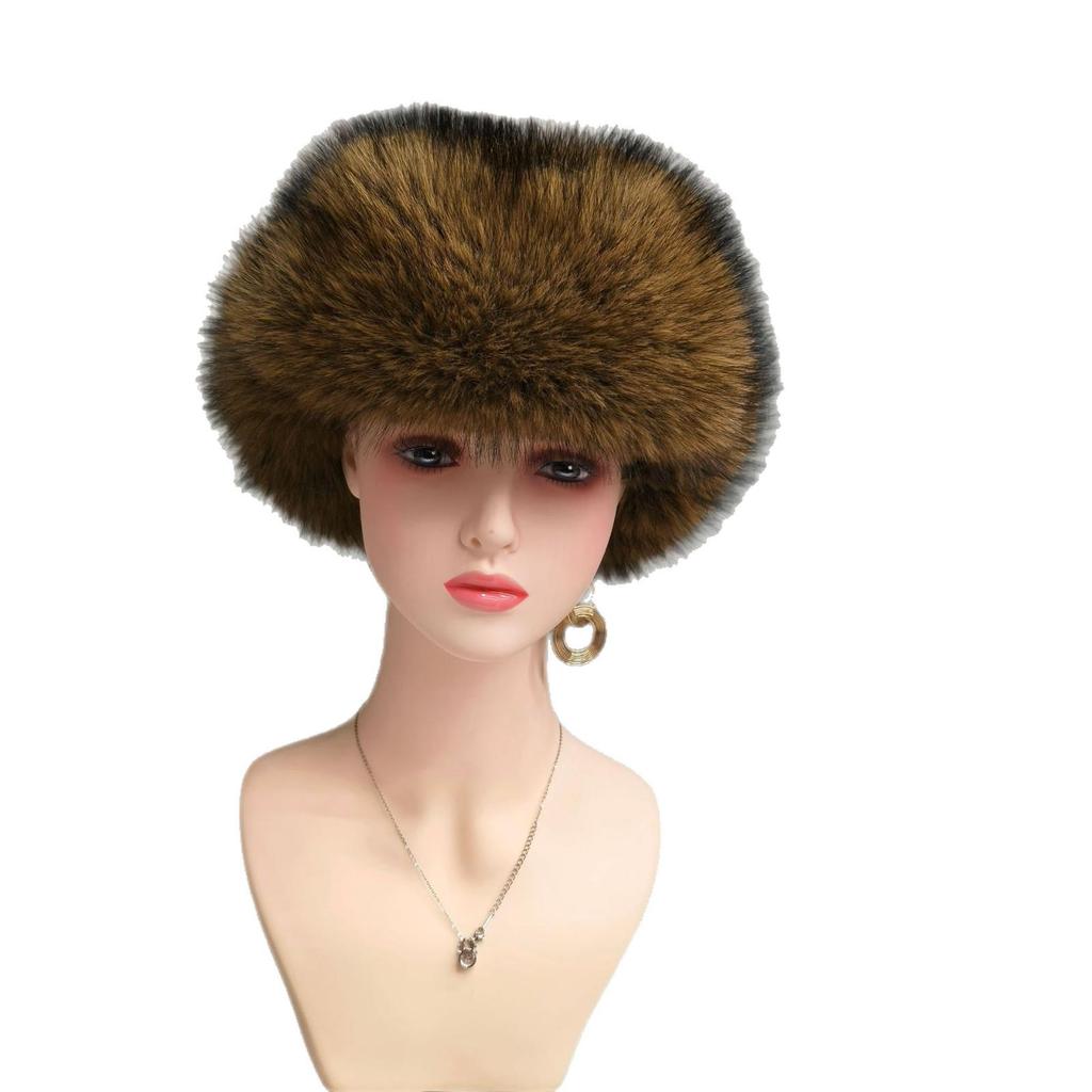 Lei Feng Style Thick Plush Winter Hat with Ear Protection for Outdoor Cold Weather