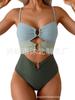 Women's One-piece Swimsuit, Button-down Bikini Sexy Swimsuit, Hollow Swimsuit.