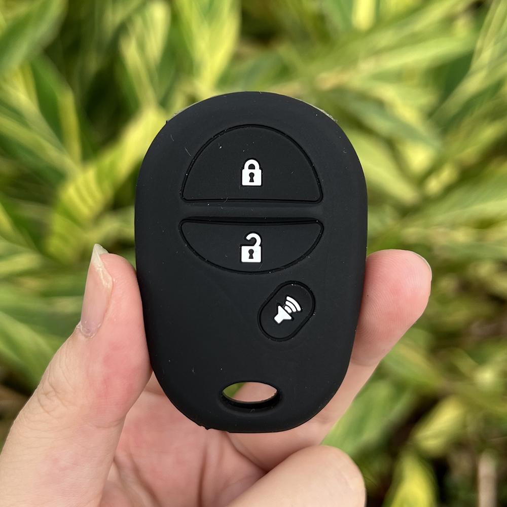 3 Buttons Silicone Car Key Cover Case Skin Protector Holder Rubber Shell for Toyota Sienna Tacoma Tundra Keychain Accessories