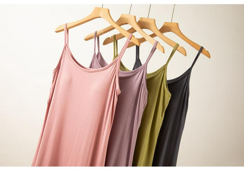 Modal Strappy Built-in Bra Summer Sleeveless Dress for Women 2025