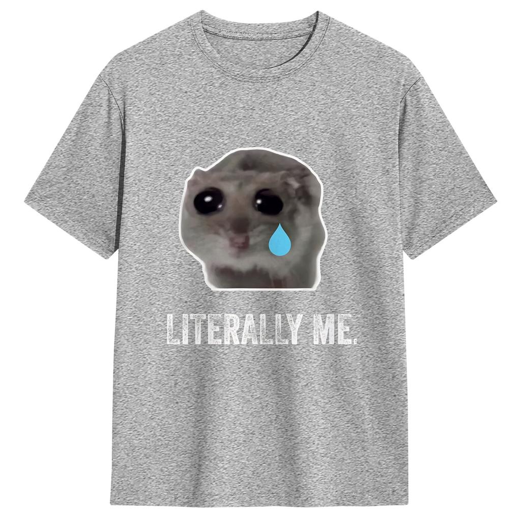Unisexs Tshirts Cute Hamster Meme Hipster Pure Cotton Tee Shirt Short Sleeve T Shirt Round Neck Tops Party