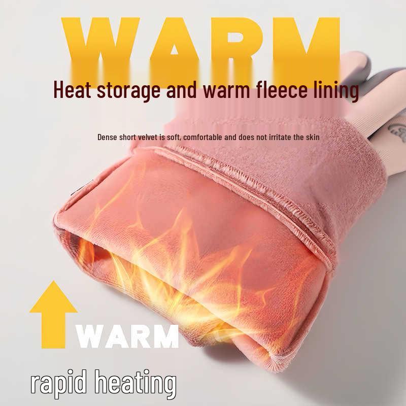 Winter Warm Cyclists' Anti-Slip Touchscreen Gloves - Women's & Men's Plus Velvet, Thickened, Cold-Proof, Water-Repellent