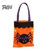 Decorative Halloween Accessory Candy Bags, Non-Woven Trick or Treat Tote Bags with Handles, Bulk Party Supplies Packaging Cute Black Cat Pumpkin Print