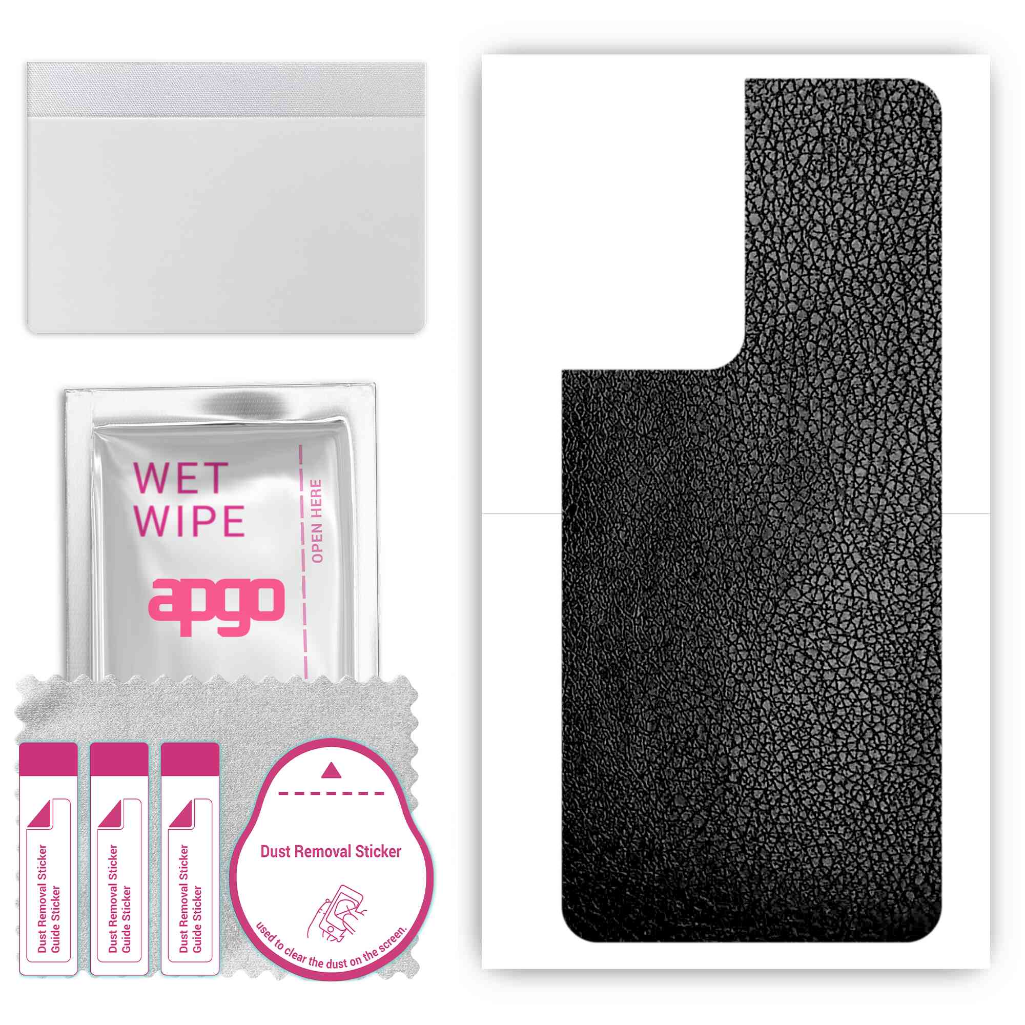 

apgo Protective Skin Sticker for the back compatible with Oppo Reno8 Z 5G, Wrap Film, Foil, Vinyl - Pattern Black Leather