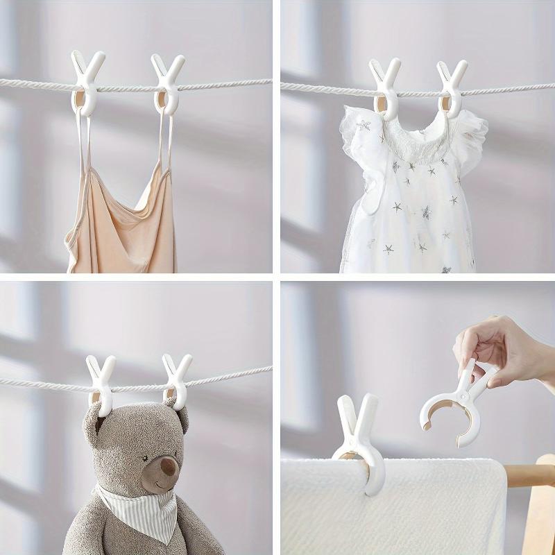 12pcs Large Beach Towel Clips Plastic Strong Windproof Clothes Pegs Quilt Hanging Clip Reusable Non-slip Fixed Drying Clothespin