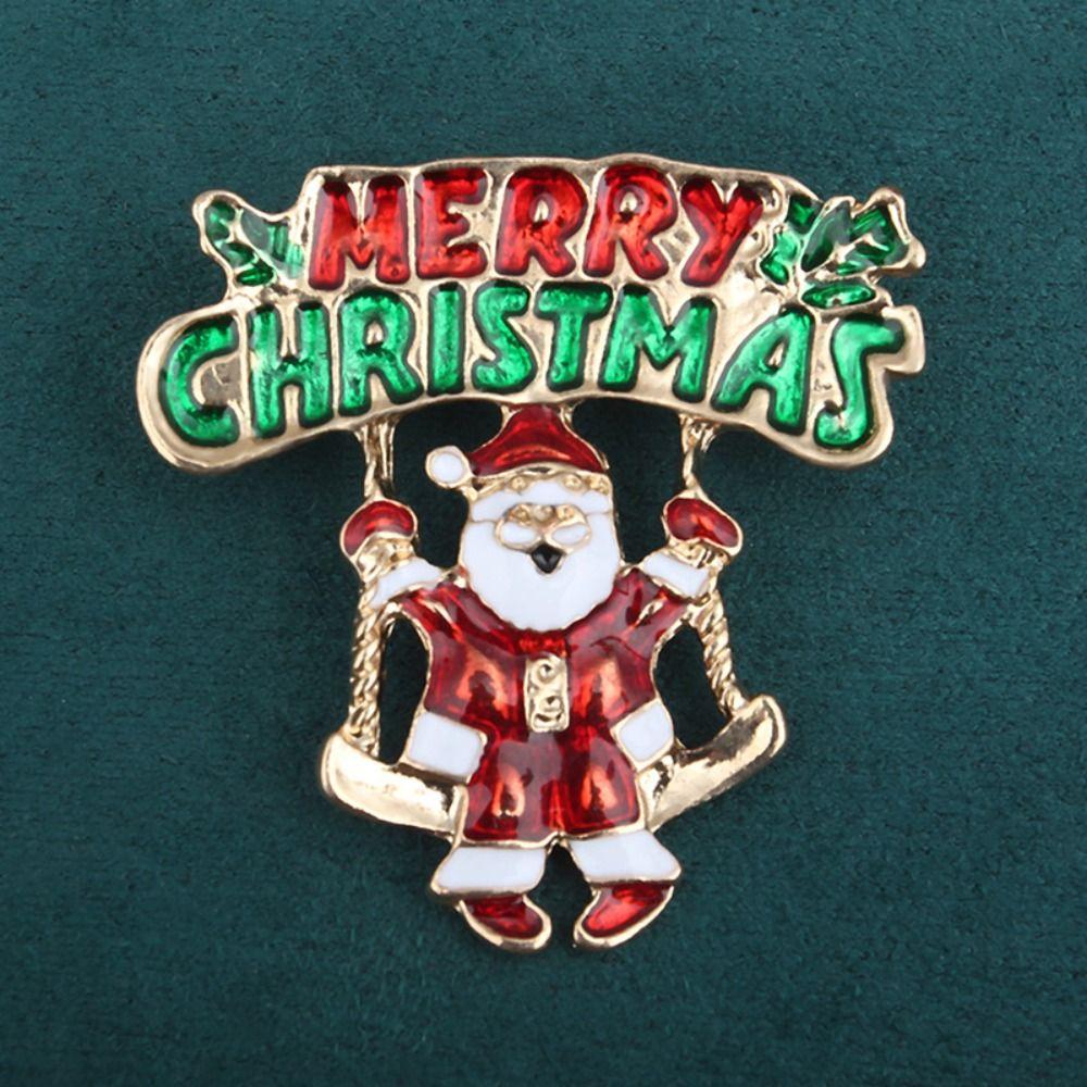 Korean Style Christmas Brooch Badge Christmas Tree Brooch Daily Enamel Rhinestone Brooches  Daily