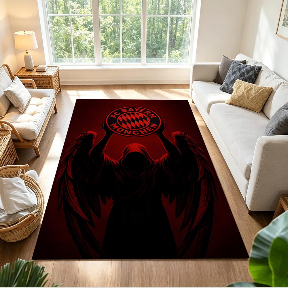 Bayern Munich Football Glory Cleanable Rug Soft Plush Non-slip Bottom Living Room Essential Fashionable Home Decor Housewarming Gift Idea