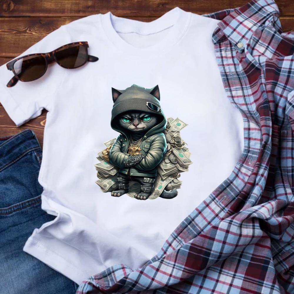 Hongcai PET Material Heat Transfer Film Sticker Cat Bear Pattern for Hip Hop Style Iron-On Garments Transfer Paper & Film