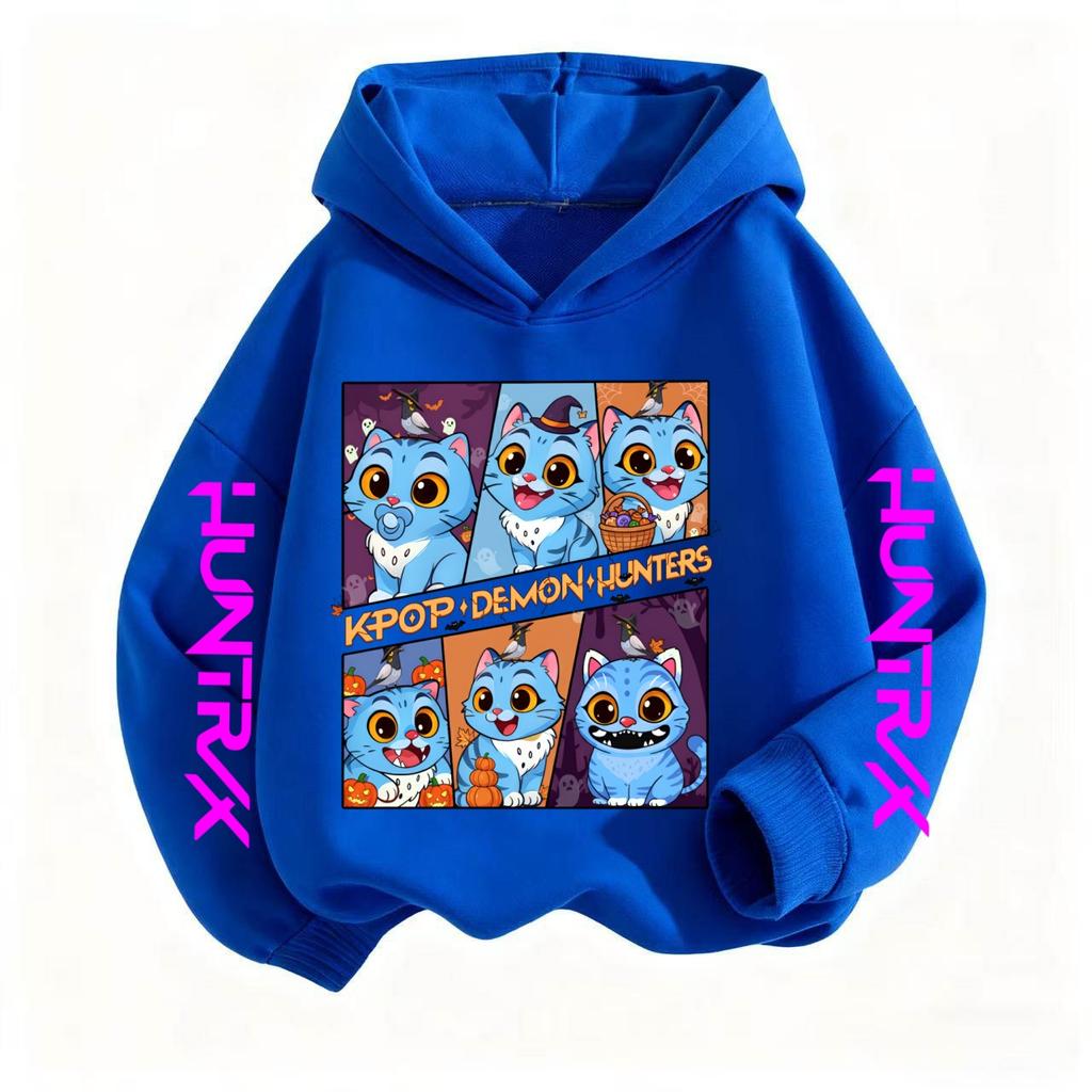 Halloween Popular Demon Hunter Cartoon Printed Children's New Fashionable Long Sleeved Sports Hoodie for Boys and Girls to Wear Every Day