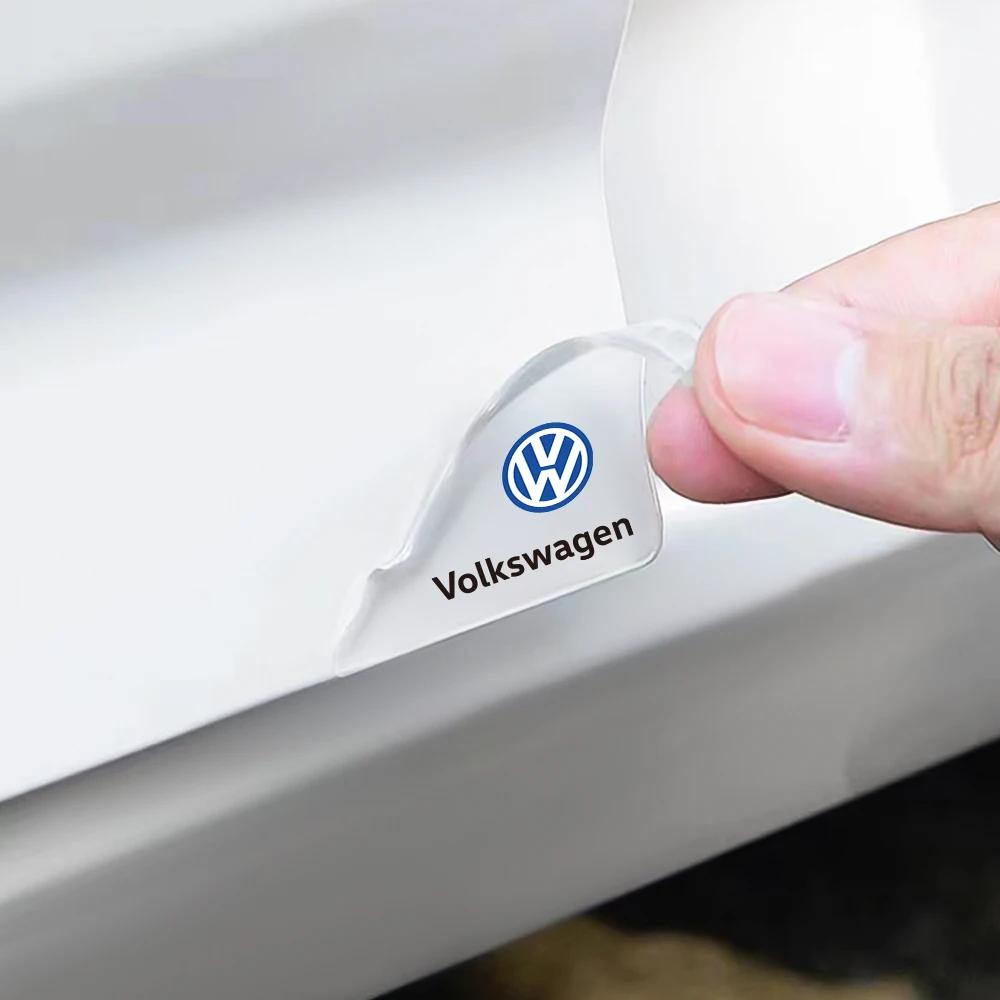 Valve Stems Caps Car Sticker For VW Volkswagen Jetta MK5 Golf 2/4Pcs Transparent/Black Car Door Corner Protective Sticker For Vo QQ6