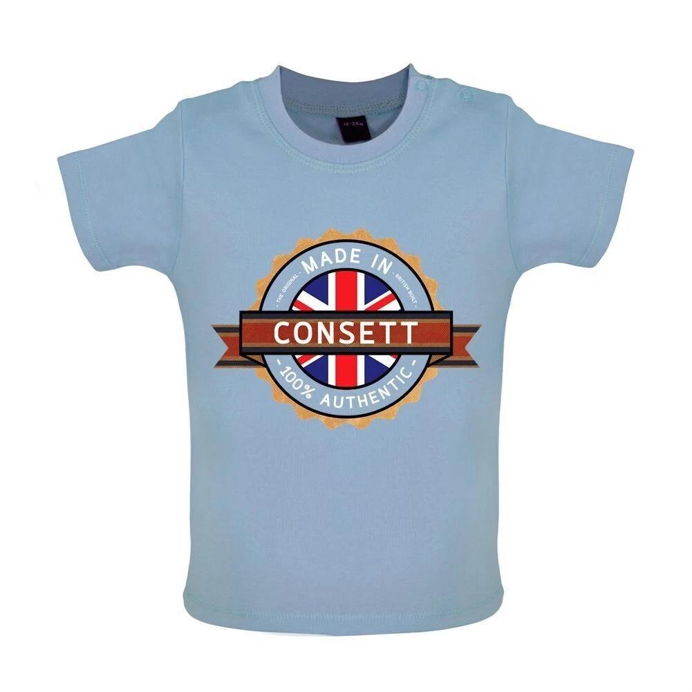 Made IN Consett - Kids Baby Kids Boys Girls Unisex T-Shirt / Bodysuit - Città Village Nato Love Live 100