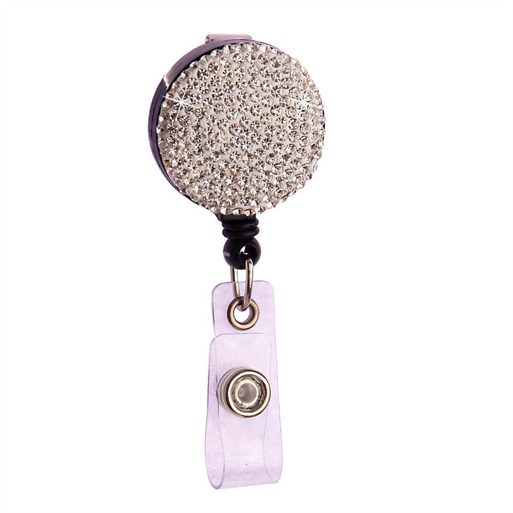 Chest Card Nurse Badge Reel Rhinestone Easy Pull Buckle Retractable Badge Holder Doctor Hospital