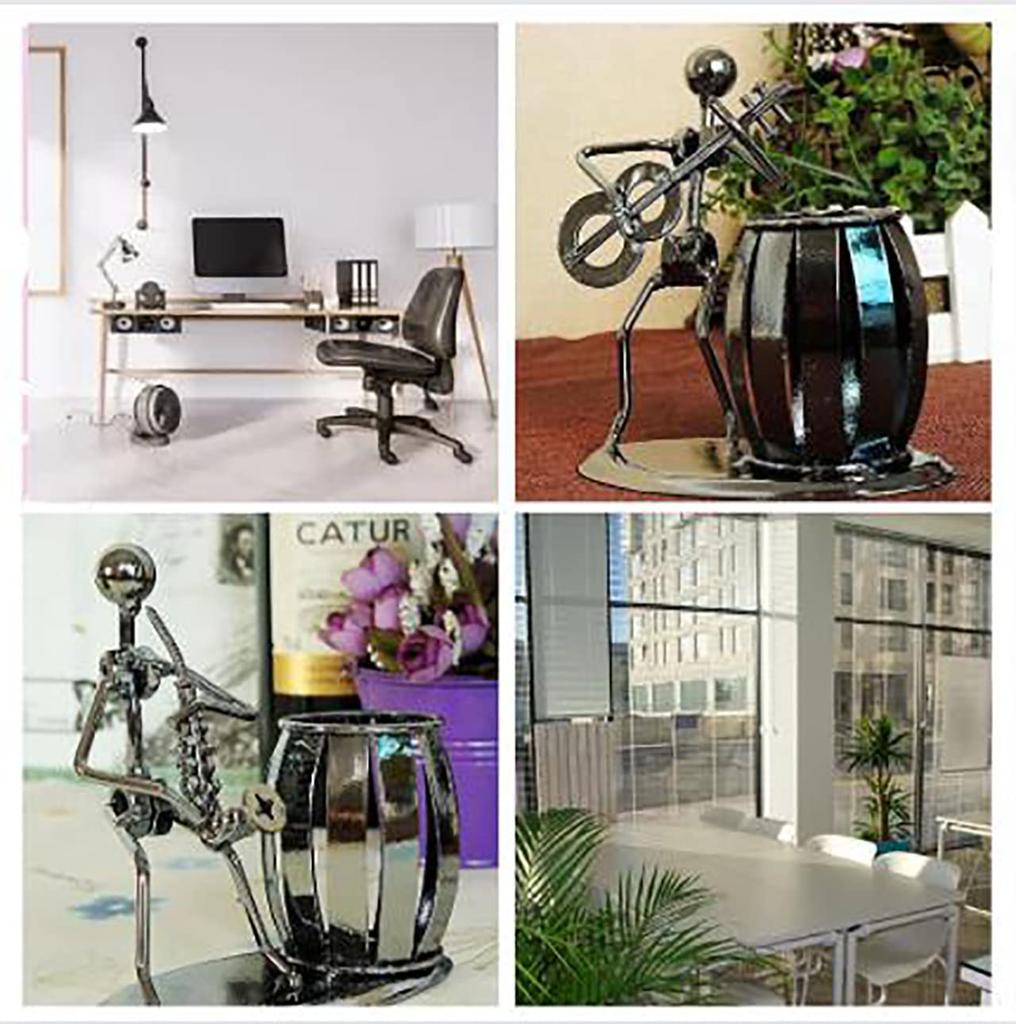 Umely Pen Holder, DeskTabletop Storage, Fun Accessory Storage, FluteAccordion, Set of 2 (Guitar & Bass)