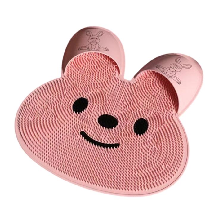 Badezimmermatte Badezimmer-Sicherheitsmatte Silikon Peeling Duschmatte Mit Süßem Hasendesign Für Fußgesundheit 30cm