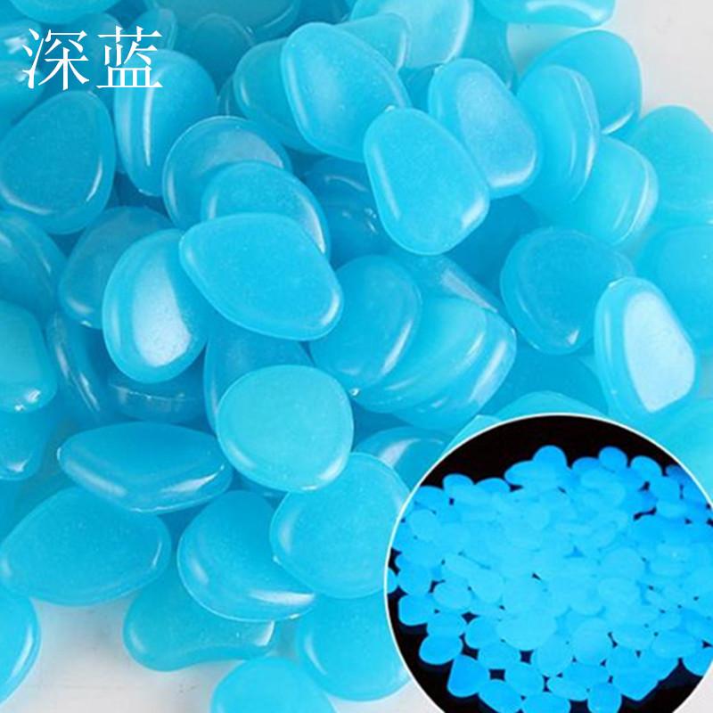 

100 шт./пакет Цветные уличные светящиеся камни Светятся в темноте Садовая галька синий