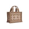 Celine Cabas Large Logo Print Fabric Leather Tote Bag Women tote Beige White 199162ECC-02NW