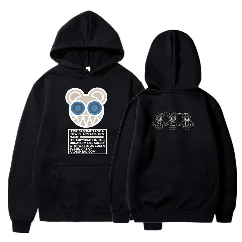 Radiohead Printed Hoodie Men Women Hip Hop Fleece Warm Sweatshirts Casual Loose Oversized Y2k Streetwear Pullover Tracksuit Female Male Clothing