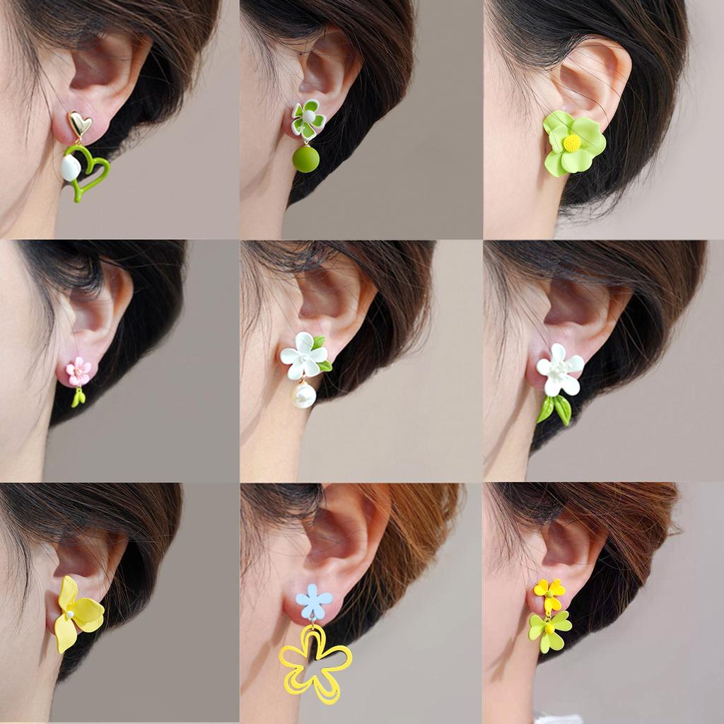 New Summer Collection Flower Dangle Earrings Jewelry for Women with Hypoallergenic & Plant Elements Style Stud Earrings Gifts