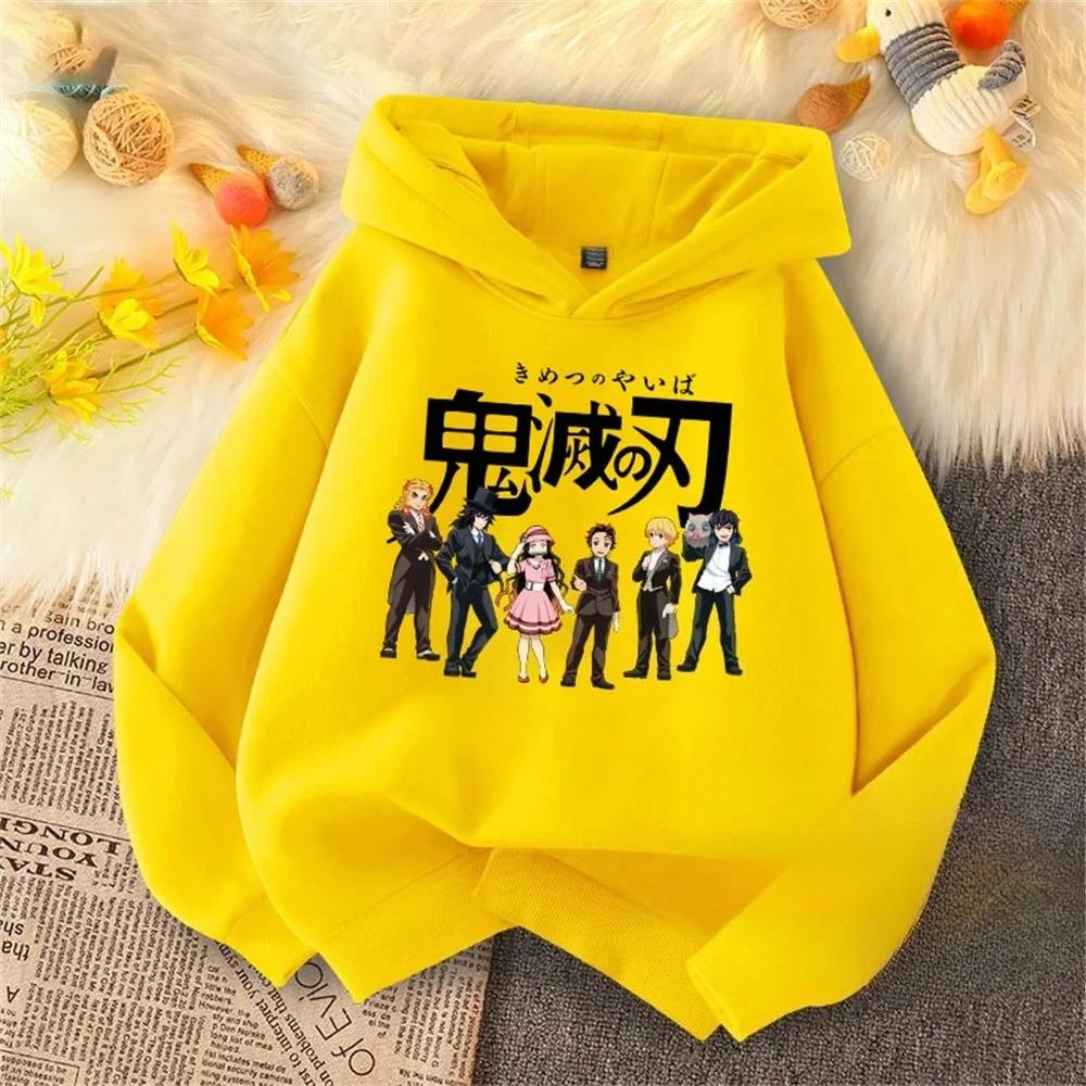 Kinder Hoodie Teufelstöter Kimetsu no Yaiba Anime Kinder Bedruckt Lässig Bequem Herbst Hoodie