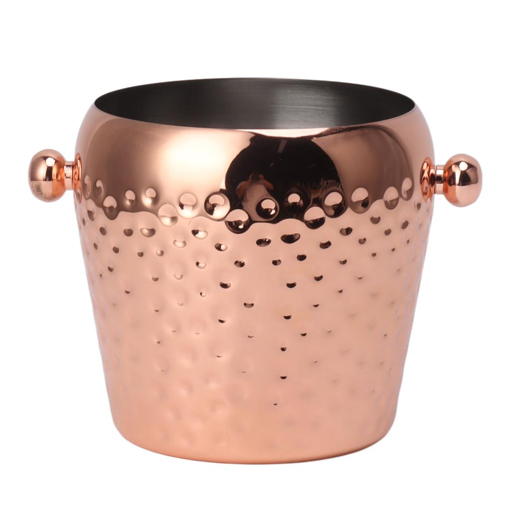Ice Bucket Stainless Steel Mini Insulated Frozen Container for Bar Wine Champagne 1L Rose Gold