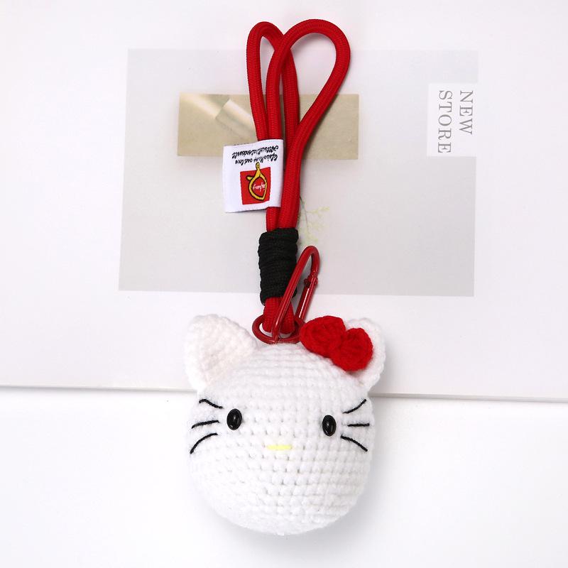 Вязаный крючком брелок Sanrio и кукла-шарм для зеркала заднего вида