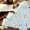 Autocollants Étiquettes Journaling Rétro Série Blanche Espace Fleuri