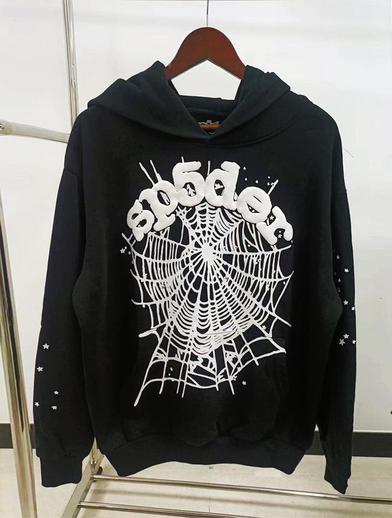 Spider Heavyweight 450G Fleece-lined Hoodie - European & American Trendy Brand Sp5der Sweatshirt