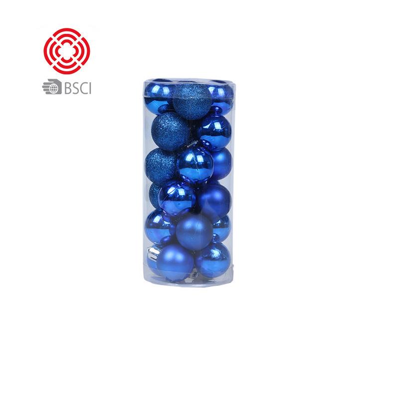 Christmas Ball Set: 24 Colorful Plastic Ornaments (3/4/6/8cm) for Christmas Tree Decorations