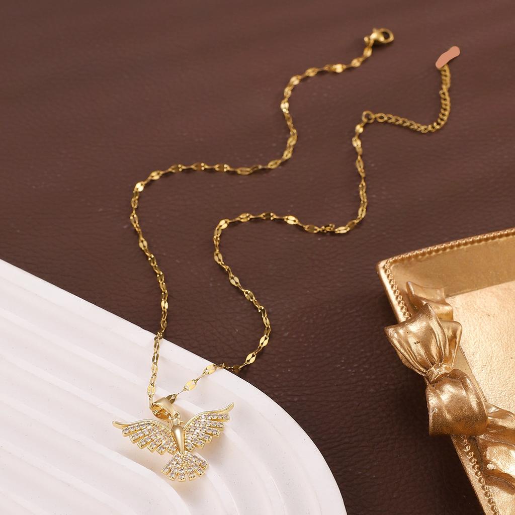 Stainless Steel Phoenix Eagles Pendant Necklace For Women Girl New Trend Choker Neck Chain Jewelry Gift Party