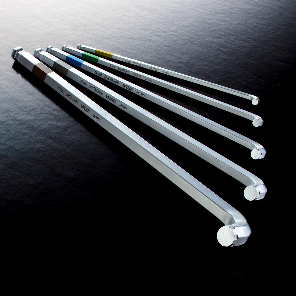 WISE Stick Ball Wrench Set (Cane Type) SBS-2000 LL Type with Special Chrome Plated Auxiliary Handle
