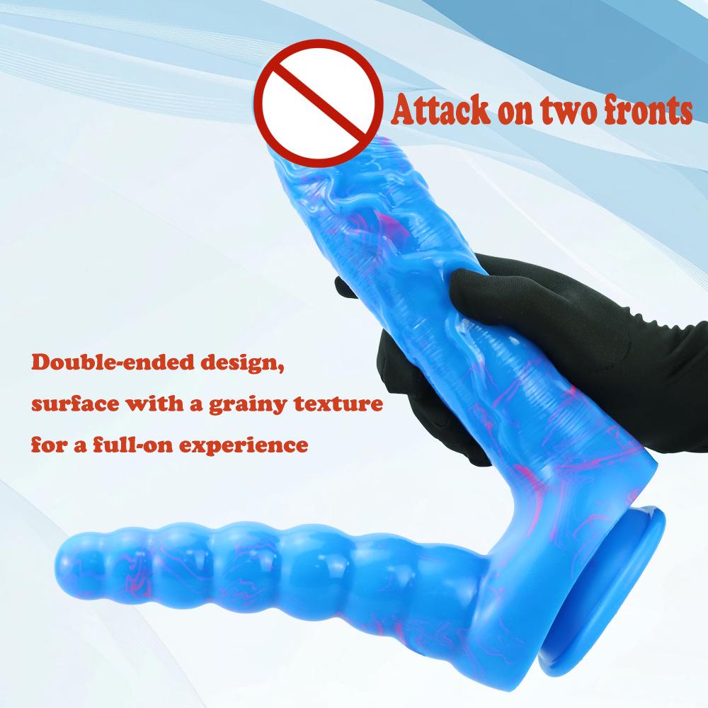 Extra-Large Dual-Headed Realistic Double Tube Dildo for Deep Insertion