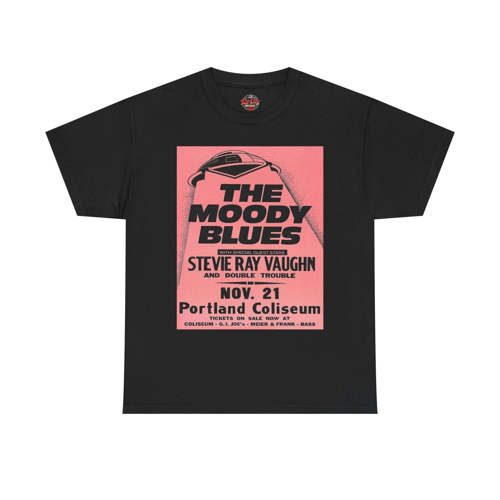 Moody Blues SR Vaughn Nov 21 Portland Coliseum OR Retro Concert Poster T-Shirt XXXL