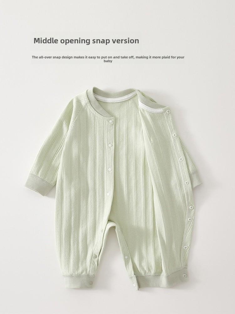 Newborn Pure Cotton Long-Sleeve Jumpsuit for Spring/Autumn - Baby Romper Pajamas for Crawling