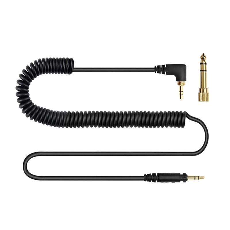 Replacement Auditory Cable for EAH DJ1200 Headphones Featuring Adjustable Spring Designing and 3.5mm 6.35mm Plugs