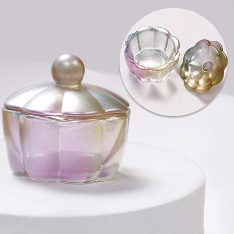 Nail Art Brushing Washing Cup Glass Cup With Lid Bowl Manicure Equipment