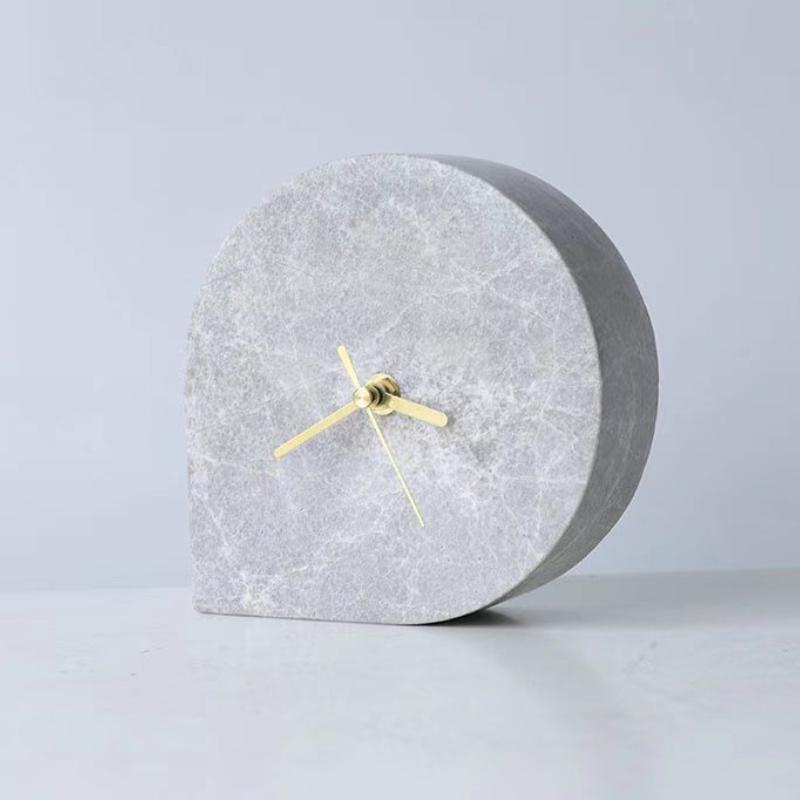 Creative Table Clock Modern Miniature Desk Clock Light Luxury Marble Clocks Ornaments Living Room Art Decoration Accessories