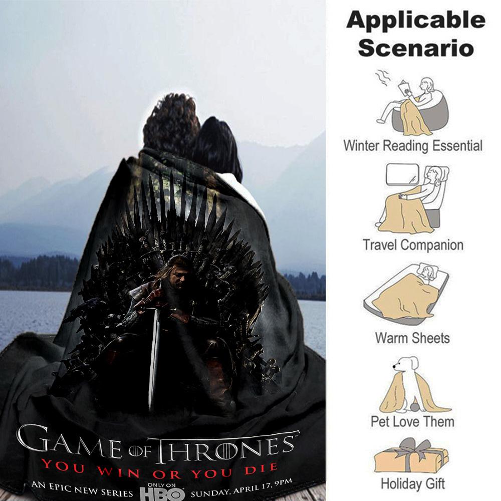 1pc Game of Thrones Flannel Blanket Soft Warm Throw for Home, Office, Travel, All-Season Cozy Bedding GiftL1177