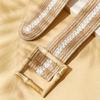 Boho Style Braided Bamboo Buckle Square Buckle Spring and Summer New Women's Belt Hemp Rope Vacation Style Women's Belt
