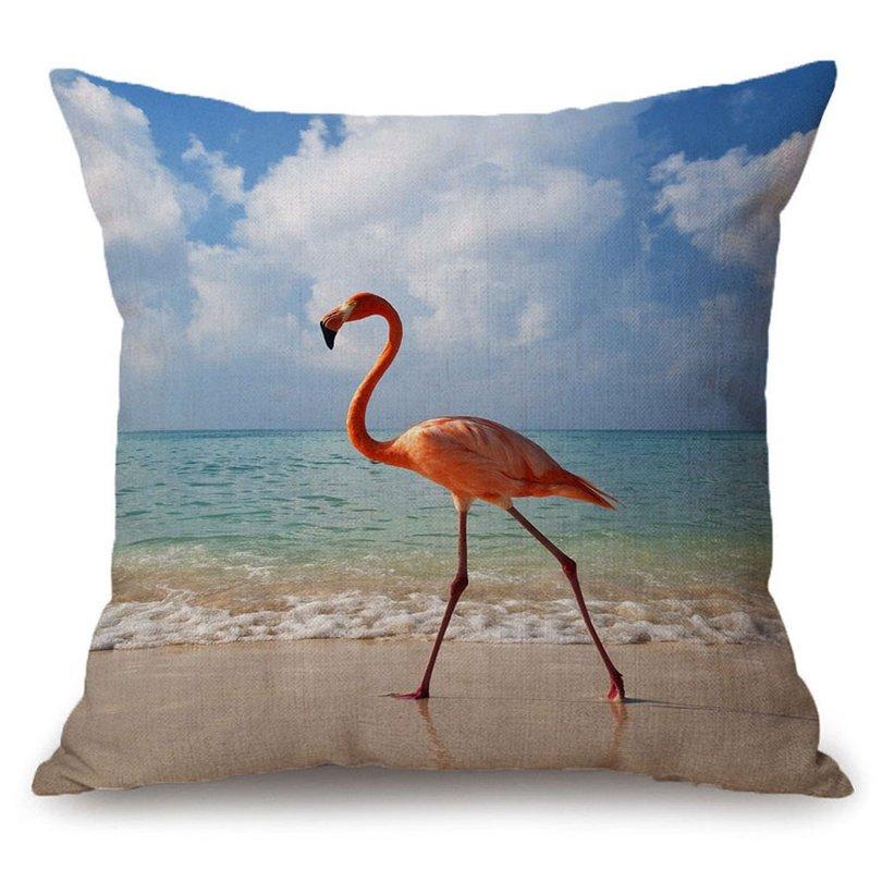sequin flamingo pillow