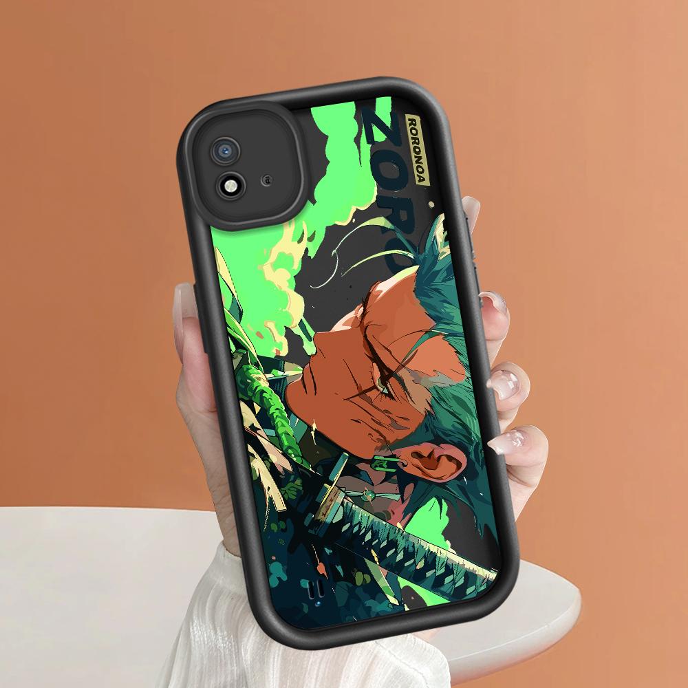 Soft Silicone Square Ladder Printing Pattern Phone Casing Full Cover Camera Shockproof Protection Rubber Case for OPPO Realme